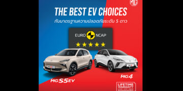 NEW MG S5 EV คว้ามาตรฐานความปลอดภัยระดับ 5 ดาว จาก Euro NCAP
