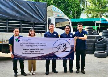 MMS มอบยางรถยนต์  1,000 เส้นป้องกันชายแดนไทย-กัมพูชา