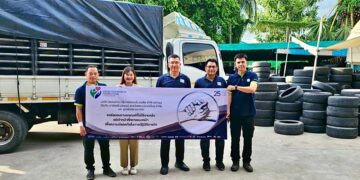MMS มอบยางรถยนต์  1,000 เส้นป้องกันชายแดนไทย-กัมพูชา